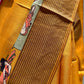 MUSTARD COLOUR PURE TUSSAR SILK PRINTED SAREE WITH ZARI BORDER