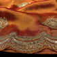 MAROON TISSUE SAREE WITH ZARDOZI & BEADS EMBROIDERY