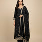BLACK PLANT BASED SILK EMBROIDERED UNSTITCHED SUIT