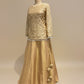 GOLDEN TISSUE PEARL-WORK KURTA WITH GOLDEN TISSUE PLAIN LEHENGA & EMBROIDERED TASSELS BY SIDDHAIKA