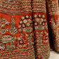 ORANGE BRIDAL LEHENGA WITH AARI ZARDOZI & PEARL HAND EMBROIDERY