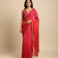 RED & PINK SHADED CHIFFON SAREE EMBELLISHED WITH FOIL MIRROR WORK - Kothari Sons