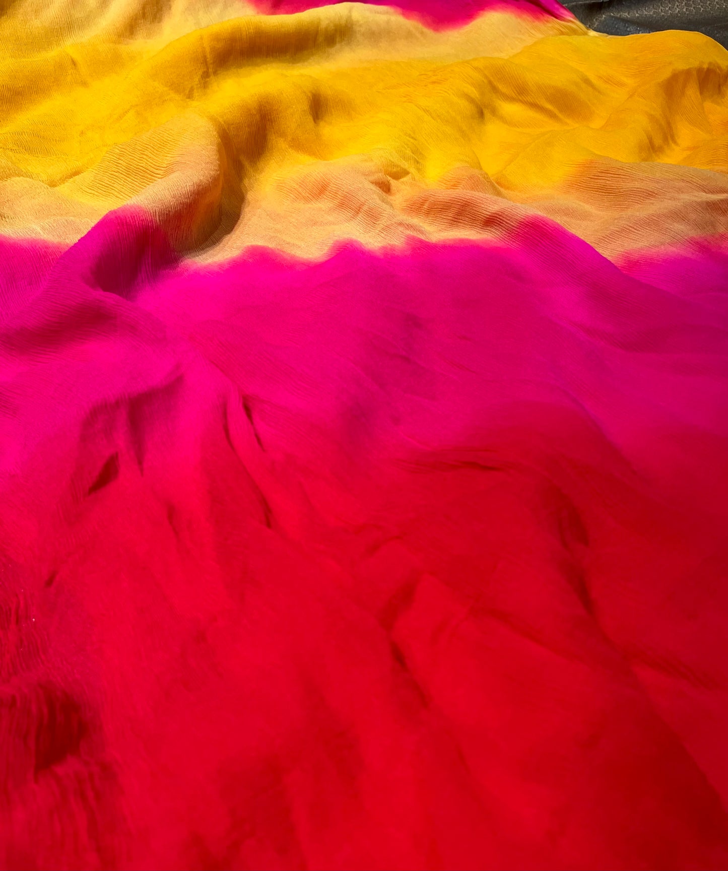 PURE CHIFFON SUNSET-SHADED SAREE