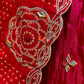 RED AND PINK SHADED SILK BANDHANI LEHENGA WITH GOTA PATTI WORK