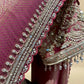 PINK BANARASI BROCADE SAREE WITH READYMADE BLOUSE EMBELLISHED WITH SEQUINS & ZARDOZI WORK