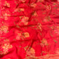 RED COLOUR SHADED CHIFFON FLORAL PRINTED SAREE