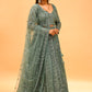 TEAL GREEN SEQUIN EMBROIDERED READY-TO-WEAR LEHENGA WITH CROP TOP & DUPATTA