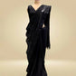 BLACK GEORGETTE SEQUINS EMBROIDERED SAREE