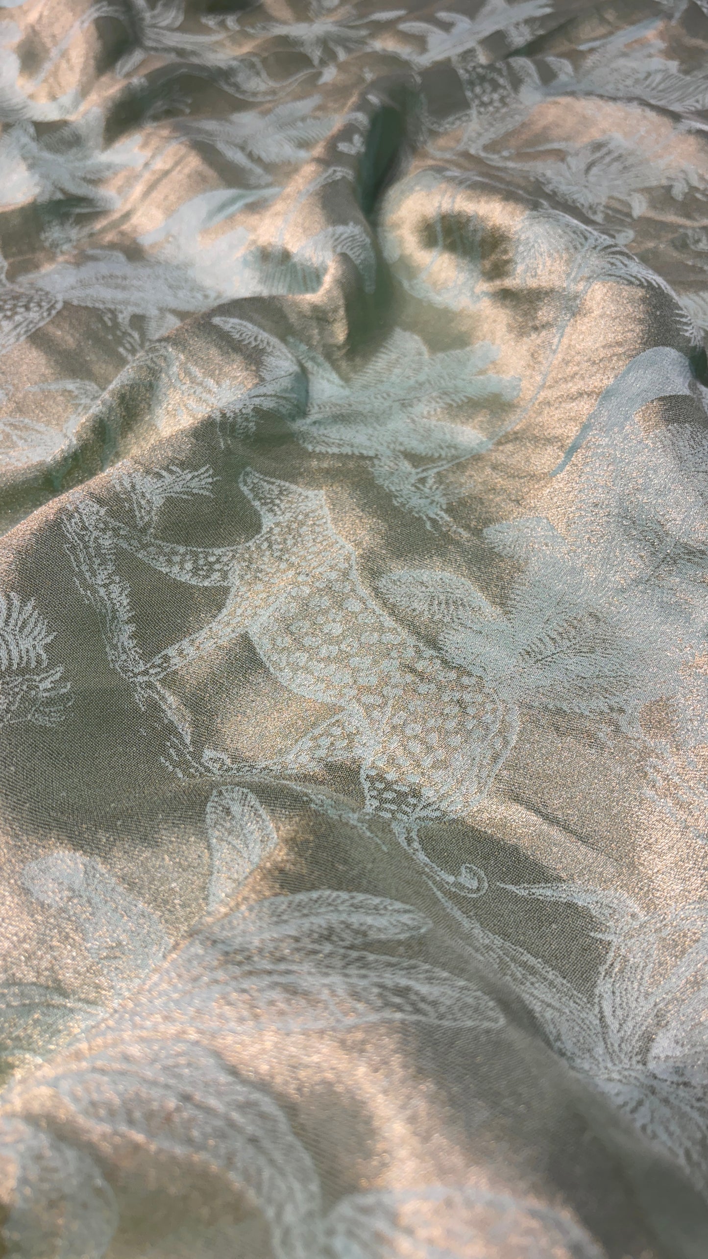 POWDER BLUE GEORGETTE ZARI JACQUARD SAREE BY SIDDHAIKA