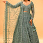 TEAL GREEN SEQUIN EMBROIDERED READY-TO-WEAR LEHENGA WITH CROP TOP & DUPATTA
