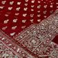 RED ORGANZA BANARASI EMBROIDERED SAREE EITT BEADS & SEQUINS WORK
