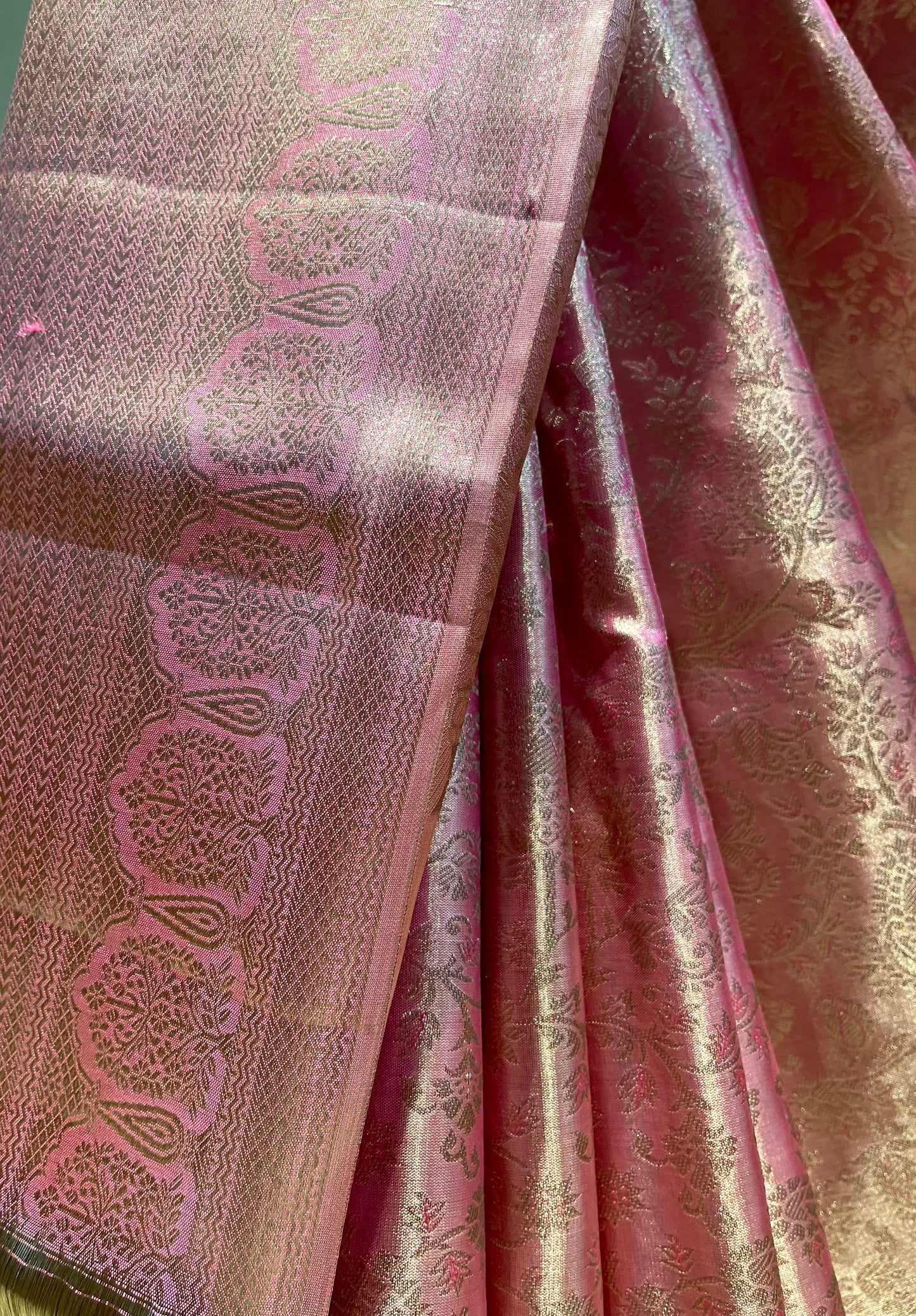 CARNATION PINK PURE KANJIVARAM SILK SAREE