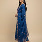 PETROL BLUE PLANT BASED SILK EMBROIDERED UNSTITCHED SUIT
