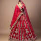 RED PURE SILK HAND EMBROIDERED BRIDAL WEDDING LEHENGA WITH DOUBLE DUPATTA ( DELIVERY IN 45 DAYS )