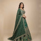 EMERALD GREEN CREPE SILK PICHWAI LEHENGA WITH AARI, DORI, MIRROR & SEQUINS WORK HIGHLIGHTS (DELIVERY IN 30 DAYS)