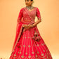RANI HAND-EMBROIDERED BRIDAL LEHENGA WITH READYMADE BLOUSE, NET DUPATTA & EMBROIDERED TASSELS