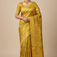 MUSTARD YELLOW GEORGETTE ZARI JACQUARD SAREE BY SIDDHAIKA