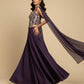 PURPLE CHINON PALAZZO PANT WITH BEADS & CUTDANA EMBELLISHED CORSET BLOUSE AND DUPATTA
