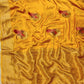 MUSTARD COLOUR SATIN BANARASI SAREE