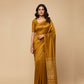 MUSTARD COLOUR MODAL SILK SATIN SAREE WITH BANARASI PALLA