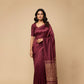 BURGUNDY COLOUR MODAL SILK SATIN SAREE WITH BANARASI PALLA