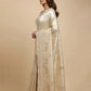 IVORY COLOUR GEORGETTE ZARI JACQUARD SAREE BY SIDDHAIKA