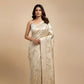 IVORY COLOUR GEORGETTE ZARI JACQUARD SAREE BY SIDDHAIKA