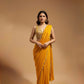 MARIGOLD COLOUR SAREE WITH ZARI & PEARL SCALLOP BORDER AND ZARI EMBROIDERED BLOUSE
