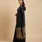 BLACK COLOUR MODAL SILK SATIN SAREE WITH BANARASI PALLA