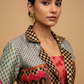 MULTICOLOUR SILK ABSTRACT PRINTED LEHENGA WITH JACKET