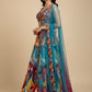 MULTICOLOURED DOLA SILK LEHENGA WITH NET DUPATTA AND CUTDANA & SEQUINS EMBELLISHED BLOUSE