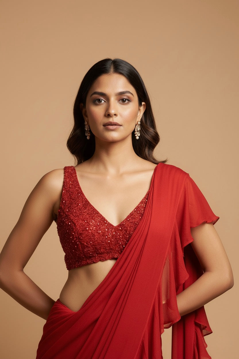 Embroidered saree