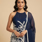 DARK BLUE EMBROIDERED READYMADE SUIT WITH PALAZZO & DUPATTA
