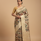IVORY KALAMKARI KANJIVARAM SAREE WITH EMBROIDERY