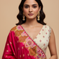 RASPBERRY RED & CREAM COLOUR PRINTED SILK LEHENGA ( DELIVERY IN 20-25 DAYS )