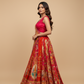 RED COLOUR PRINTED SILK LEHENGA (DELIVERY IN 20 DAYS)
