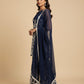 DARK BLUE EMBROIDERED READYMADE SUIT WITH PALAZZO & DUPATTA