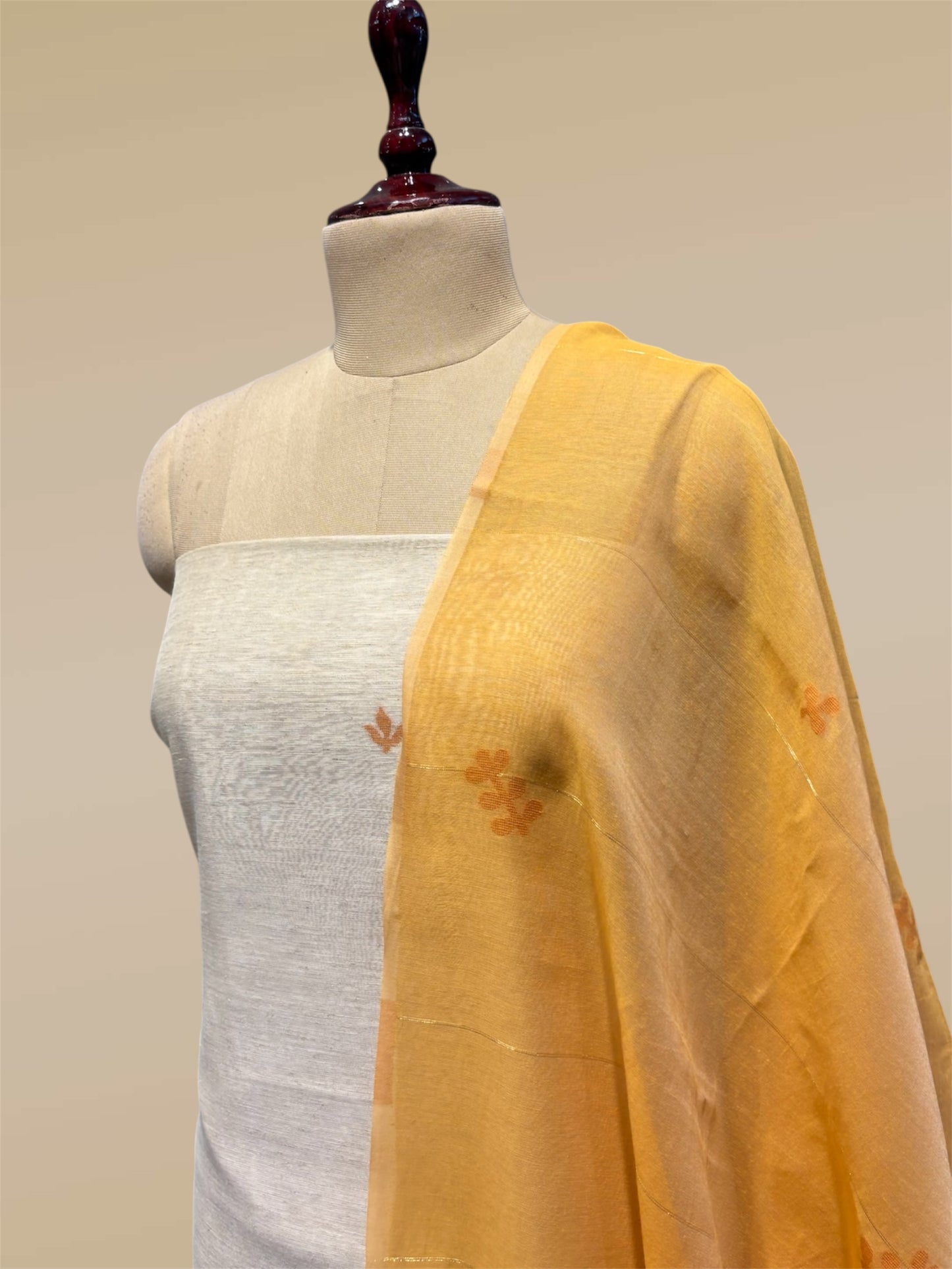 JAMDANI COTTON UNSTITCHED SUIT 2 PIECE SET (KURTA & DUPATTA)