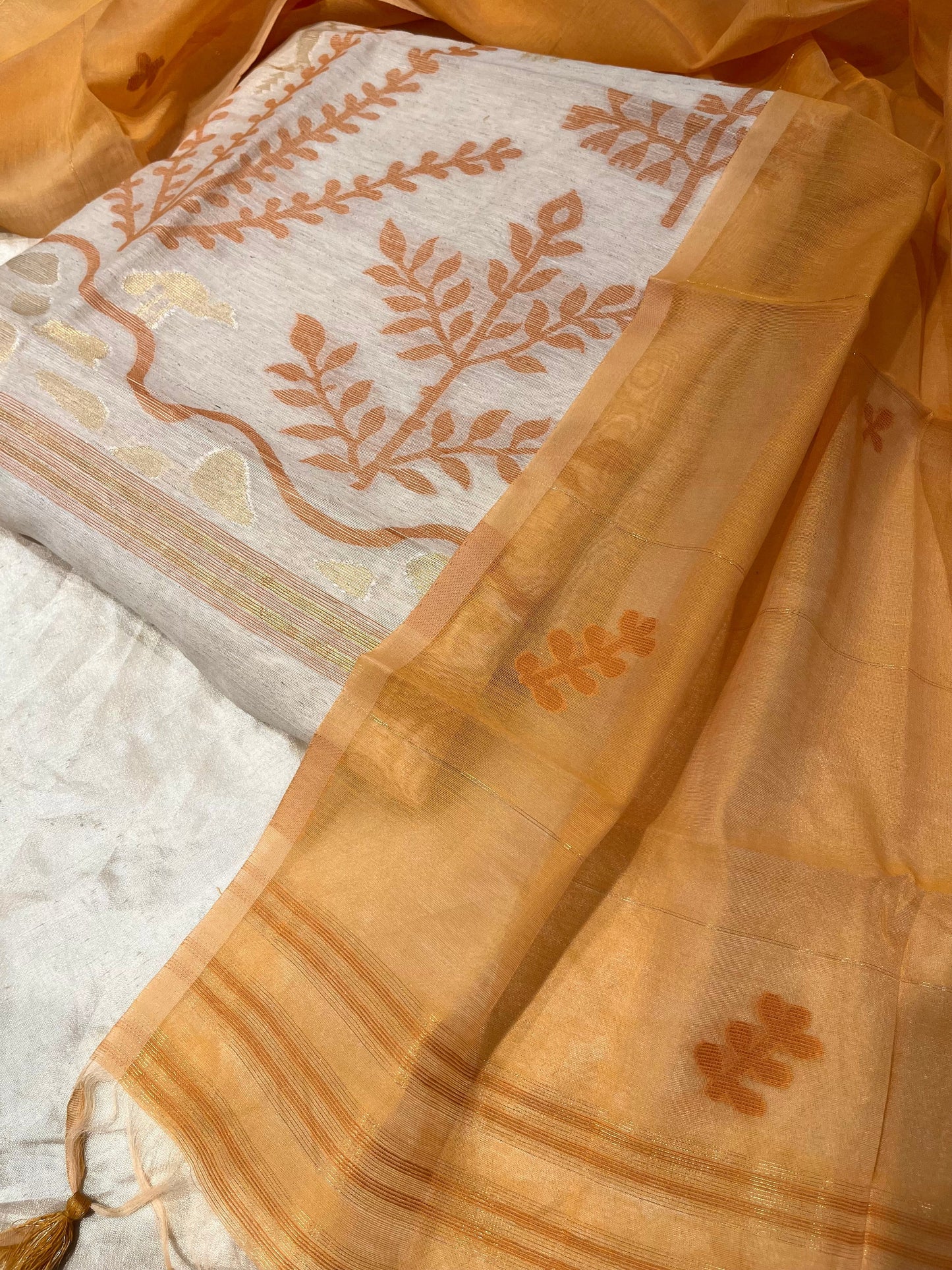 JAMDANI COTTON UNSTITCHED SUIT 2 PIECE SET (KURTA & DUPATTA)