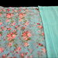 AQUA BLUE PURE DIAMOND CHIFFON SAREE