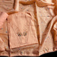 Tropical peach colour Kota Doria unstiched suit