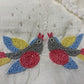 OFF WHITE KOTA DORIYA UNSTITCHED SUIT WITH RESHAM EMBROIDERED BIRD MOTIFS DUPATTA AND BEAD WORK KURTA