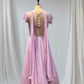 LAVENDER COLOUR CHINON GOWN EMBELLISHED WITH BEADS AND PIPE WORK