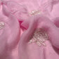 PINK COLOUR CHIFFON EMBROIDERED SAREE EMBELLISHED WITH CUTDANA & SEQUINS WORK