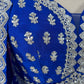 BLUE COLOUR CHINON FLOOR LENGTH ANARKALI SUIT EMBELLISHED WITH CUTDANA & ZARI WORK