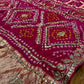 PINK COLOUR BANDHANI GHARCHOLA DOLA SILK GOTA PATTI WORK EMBROIDERED SAREE