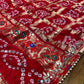 RED COLOUR DOLA SILK GHARCHOLA SAREE EMBELLISHED WITH GOTA PATTI WORK