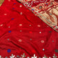 RED COLOUR DOLA SILK GHARCHOLA SAREE EMBELLISHED WITH GOTA PATTI WORK