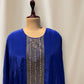 NAVY BLUE COLOUR SATIN KAFTAN WITH PLAZZO COARD SET EMBELLISHED WITH PIPES AND SEQUINES WORK