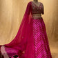 PINK COLOR PURE TUSSAR SILK LEHERIYA LEHENGA WITH EMBROIDERED BLOUSE & ORGANZA DUPATTA EMBELLISHED WITH GOTA PATTI & PEARL WORK